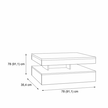 Mesa de Centro Marrón 78 x 78 x 36 cm