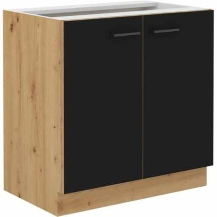 Meuble de cuisine Noir noir Noir mat 80 cm 2