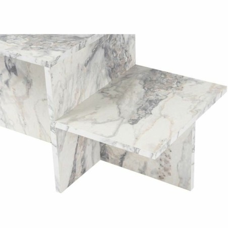 Centre Table Harmony White Grey 80 x 40 x 40 cm Marble