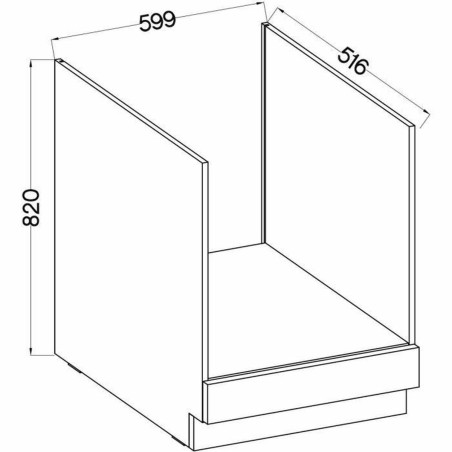 Mobile per forno Grigio 60 x 51,6 x 85 cm