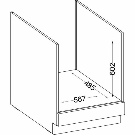 Mobile per forno Grigio 60 x 51,6 x 85 cm
