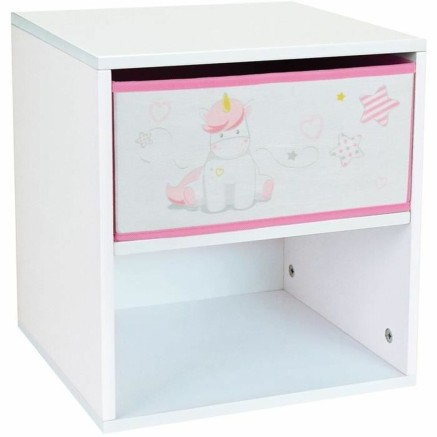 Nachtkastje Fun House Unicorn Hout Hout MDF 33 x 30 x 36 cm