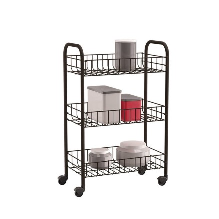 Carro de Cocina Metaltex Siena Negro 3 Estantes Alambre (63 x 41 x 23