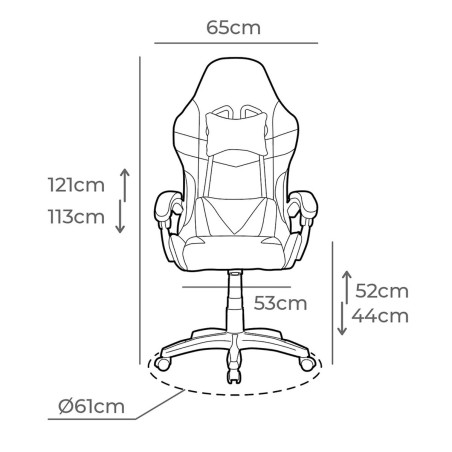 Silla Gaming EDM 75194 Blanco Negro