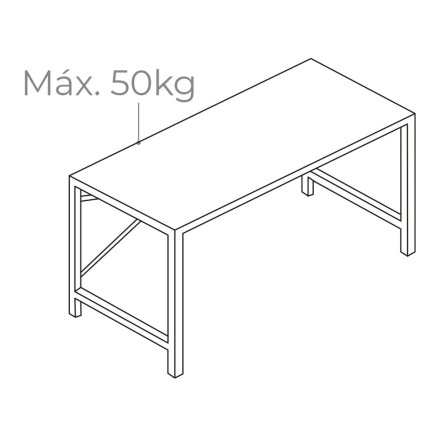 Escritorio EDM 75195 Negro Madera Metal 120 x 60 x 74 cm 2