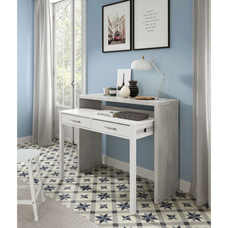 Scrivania Forés Bianco 98,5 X 36 X 87,5 CM Metallo MDF