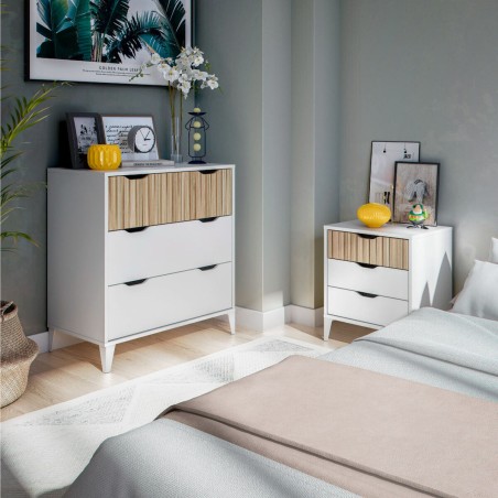 Cassettiera Forés Bianco Naturale 70,5 X 40 X 76 CM