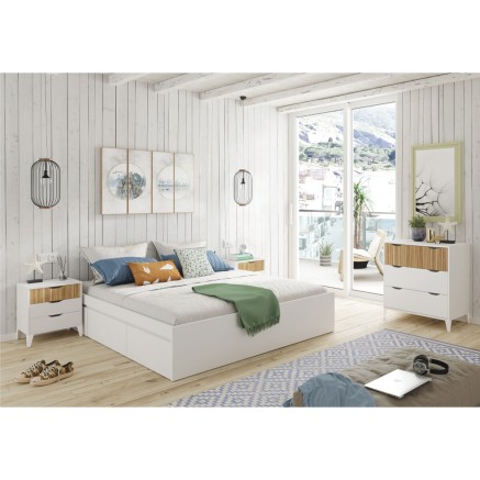 Nightstand Forés White Natural 40 X 33 X 50 cm 2