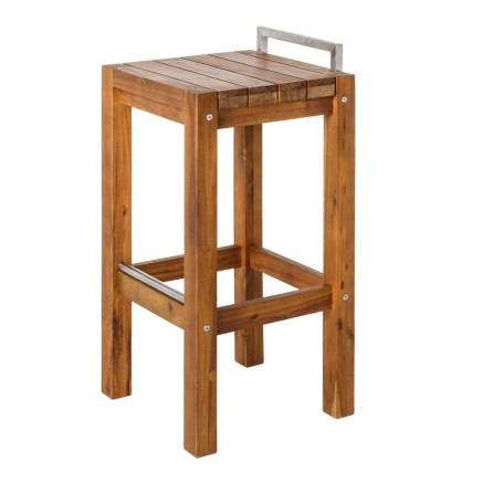 Kruk Norah Hout Roestvrij staal Acacia 40 x 40 x 80 cm Grijs