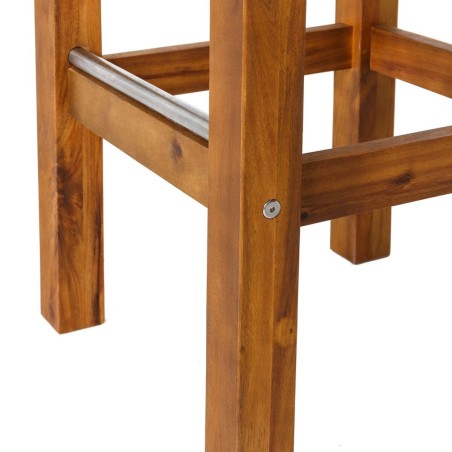 Taburete Norah Madera Acero Inoxidable Madera de acacia 40 x 40 x 80 c