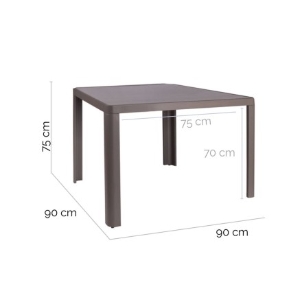 Tavolo da Pranzo Stella 90 x 90 x 75 cm Grigio Alluminio 2