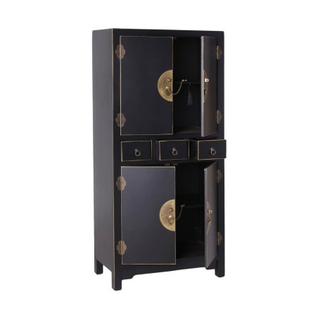 Aparador ORIENTE Negro Dorado Madera Hierro Madera MDF 63 x 33 x 131 c