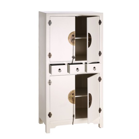 Aparador ORIENTE Blanco Dorado Madera Hierro Madera MDF 63 x 33 x 131