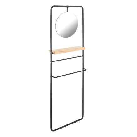 Garderobe 56,9 x 15 x 171,9 cm natürlich Schwarz Metall Holz Industri