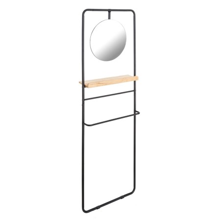 Garderobe 56,9 x 15 x 171,9 cm natürlich Schwarz Metall Holz Industri
