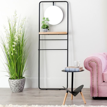 Appendiabiti 56,9 x 15 x 171,9 cm Naturale Nero Metallo Legno industri