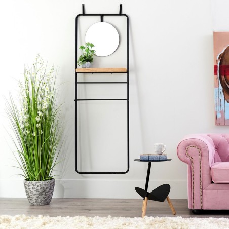 Appendiabiti 56,9 x 15 x 171,9 cm Naturale Nero Metallo Legno industri