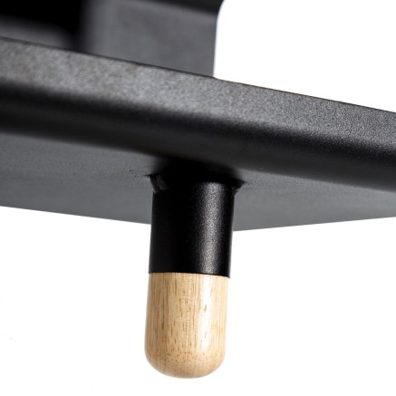 Table d'appoint 36 x 36 x 48,6 cm Naturel Noir Métal Bois 2