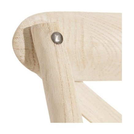 Silla de Comedor 45 x 42 x 87 cm Madera Blanco Ratán 2