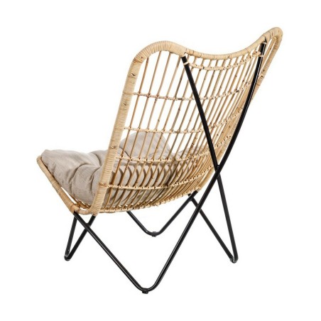 Poltrona 76 x 76 x 87 cm Naturale Nero Fibra naturale