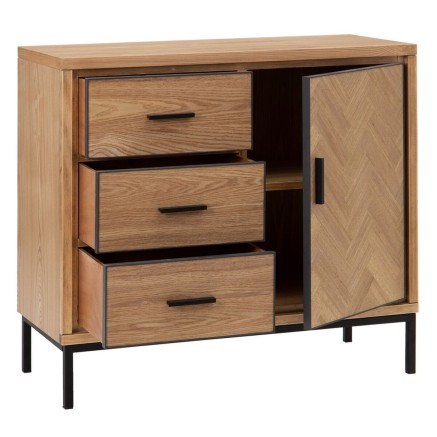 Meuble d'Entrée avec Tiroirs SPIKE 91 x 40 x 84,5 cm Naturel Métal B