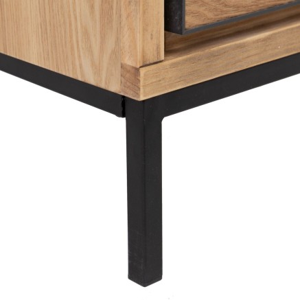 Dressoir SPIKE Zwart Natuurlijk Hout Metaal Essenhout Hout MDF 90 x 36 2