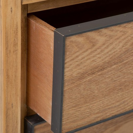 Aparador SPIKE Negro Natural Madera Metal Madera de fresno Madera MDF