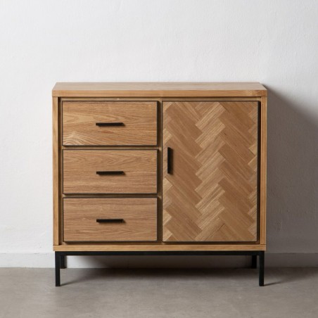 Recibidor con Cajones SPIKE 91 x 40 x 84,5 cm Natural Metal Madera
