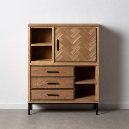 Buffet SPIKE Noir Naturel Bois Métal Bois de frêne Bois MDF 90 x 36