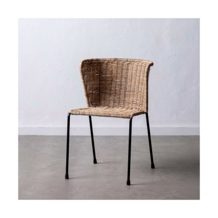 Chaise de Salle à Manger 50 x 54 x 77 cm Naturel Noir