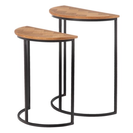 Table d'appoint Marron Noir Métal Fer Bois MDF 62,5 x 62,5 x 73 cm 62