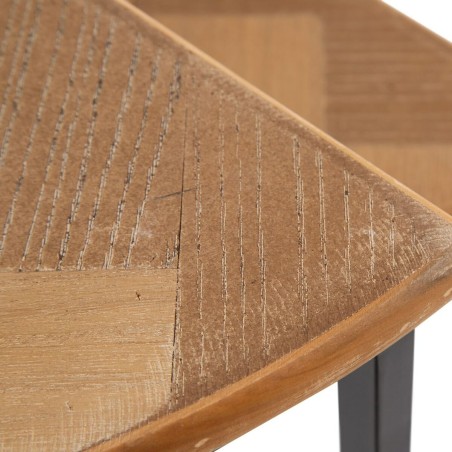 Mesa auxiliar Marrón Negro Metal Hierro Madera MDF 62,5 x 62,5 x 73 c
