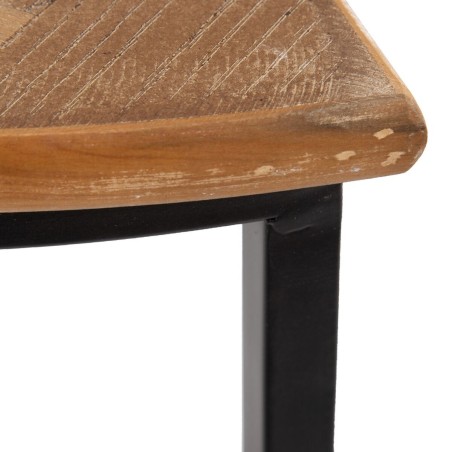 Table d'appoint Marron Noir Métal Fer Bois MDF 62,5 x 62,5 x 73 cm 62