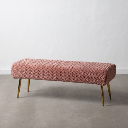 Hocker 111 x 44 x 41,5 cm synthetische Stoffe Rosa Metall 2