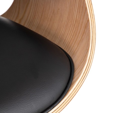Chaise de Bureau Noir Naturel 68 x 62 x 85 cm