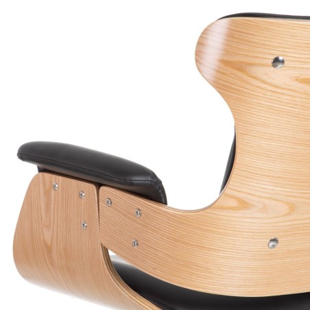 Chaise de Bureau Noir Naturel 68 x 62 x 85 cm