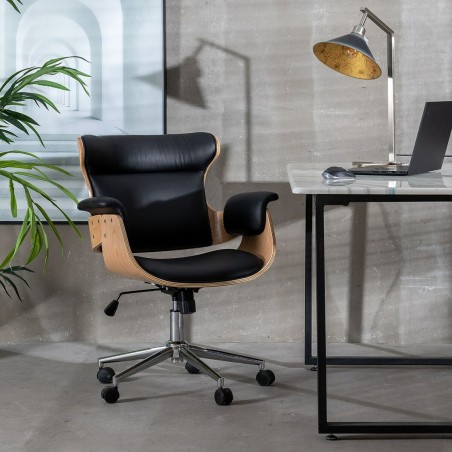 Sillón de Oficina Negro Natural 68 x 62 x 85 cm