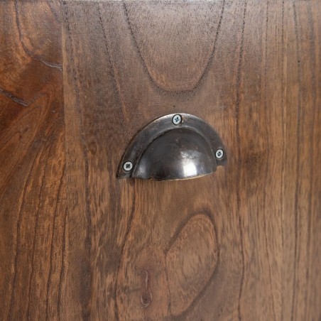 Credenza Azzurro Marrone Legno Metallo Ferro legno di mindi 120 x 40 x
