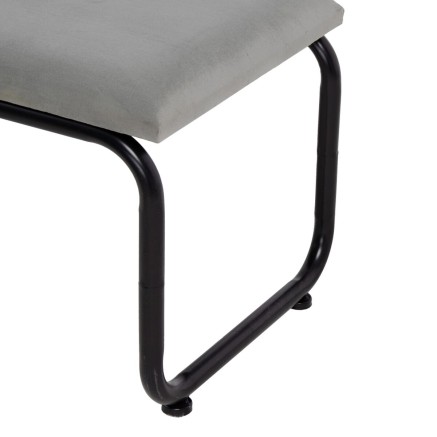 Banqueta 110 x 40 x 68 cm Tejido Sintético Gris Metal 2
