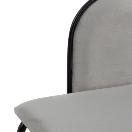 Panca 110 x 40 x 68 cm Tessuto Sintetico Grigio Metallo