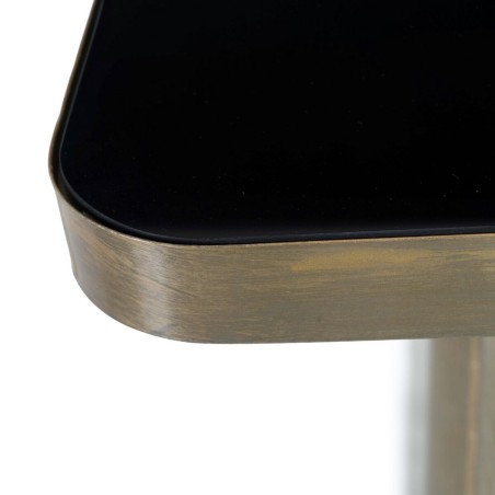 Beistelltisch 50,5 x 50,5 x 51 cm Kristall Schwarz Gold Metall