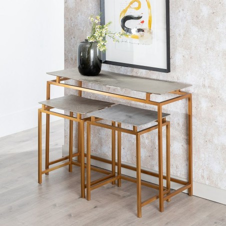 Möbel-Set-Set Gold Silberfarben 109 x 38,1 x 78,7 cm