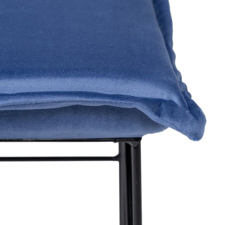 Puff Tessuto Sintetico Azzurro Metallo 40 x 40 x 35 cm