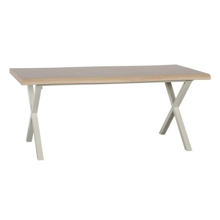 Table de Salle à Manger Naturel Métal 180 x 90 x 75 cm Crème DMF