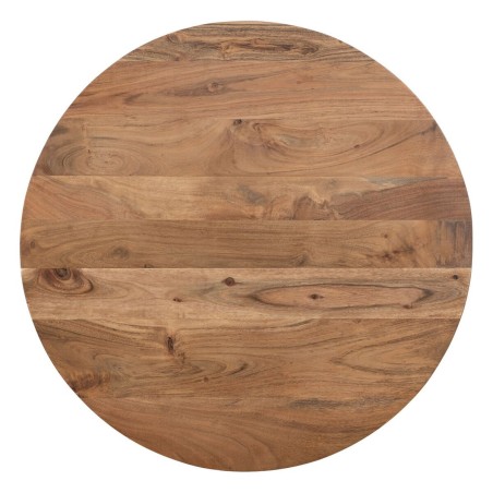 Juego de 2 mesas Negro Natural Metal Hierro Madera de acacia 70 x 70 x