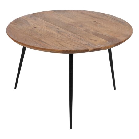 Set van 2 tafels Zwart Natuurlijk Metaal Ijzer Acacia 70 x 70 x 40 cm