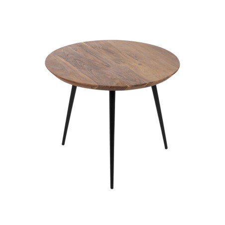 Set di 3 tavoli Nero Naturale 50 x 50 x 45 cm