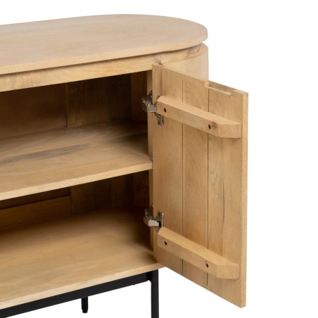 Sideboard MONTMARTRE Black Natural Wood Iron wood and metal Mango wood