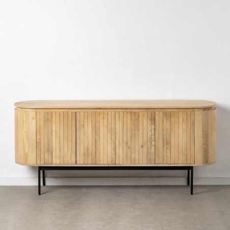 Dressoir MONTMARTRE Zwart Natuurlijk Hout Ijzer Hout en metaal Mangoho