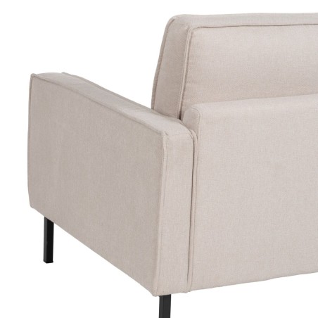 Divano 163 x 87 x 90 cm Tessuto Sintetico Beige Metallo